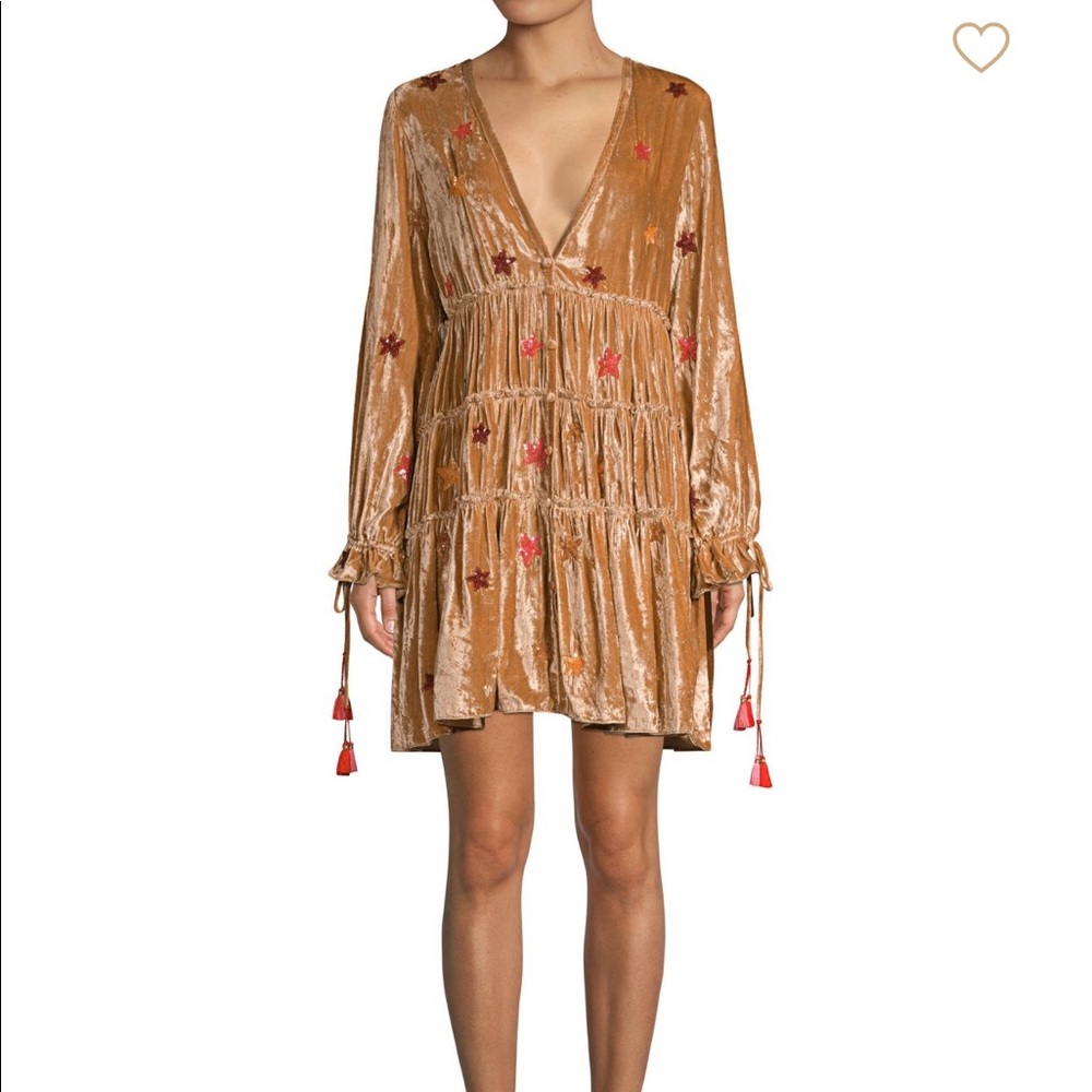 Rococo Sand Velvet Mini Dress Star Light